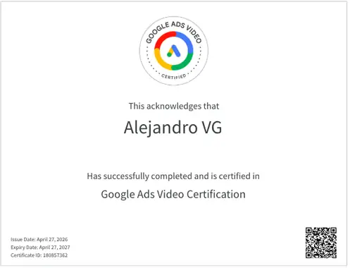 Certificación Google Ads Video